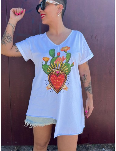 Camiseta corazón asimetrica