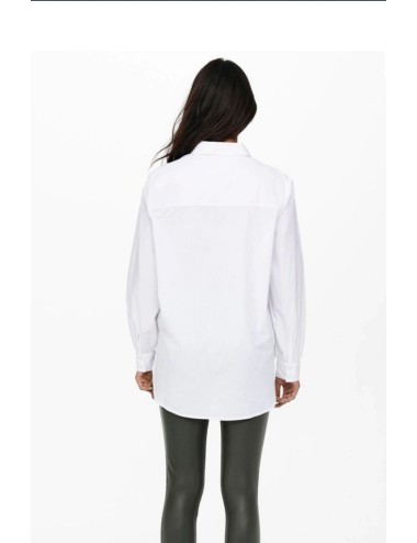 Camisa basic blanca larga...